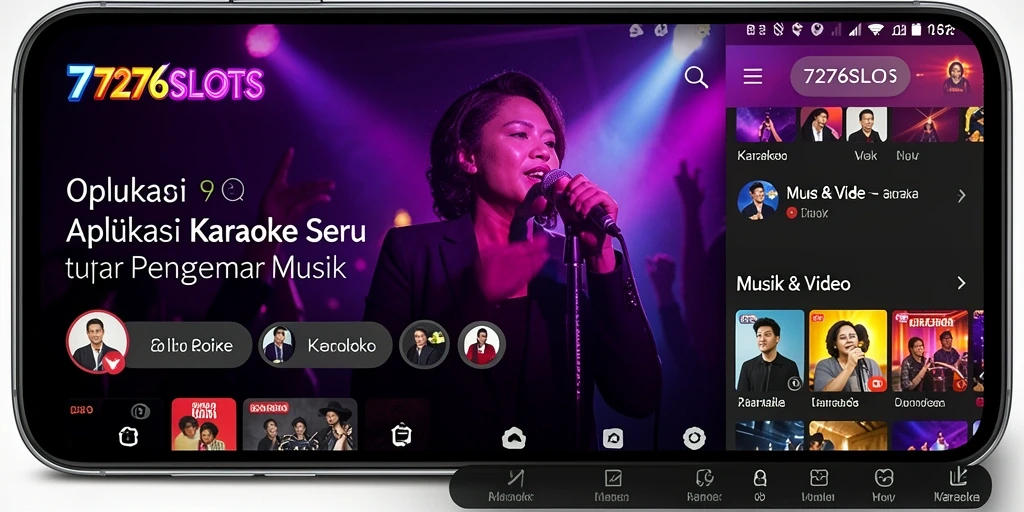 Antarmuka aplikasi Karaoke 7276SLOTS yang menarik dan mudah digunakan.