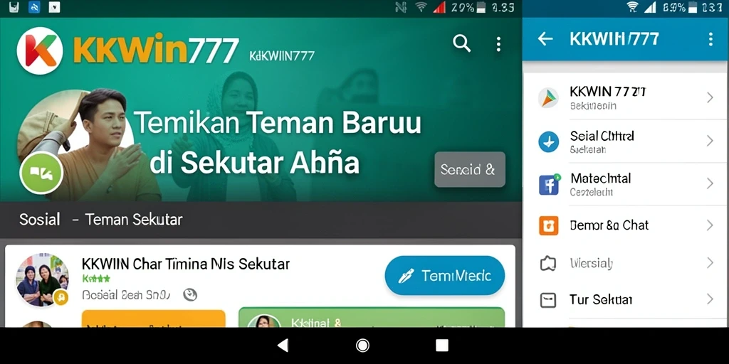 Screenshot KKWIN777 menampilkan antarmuka interaktif pengguna dalam mencari teman baru.