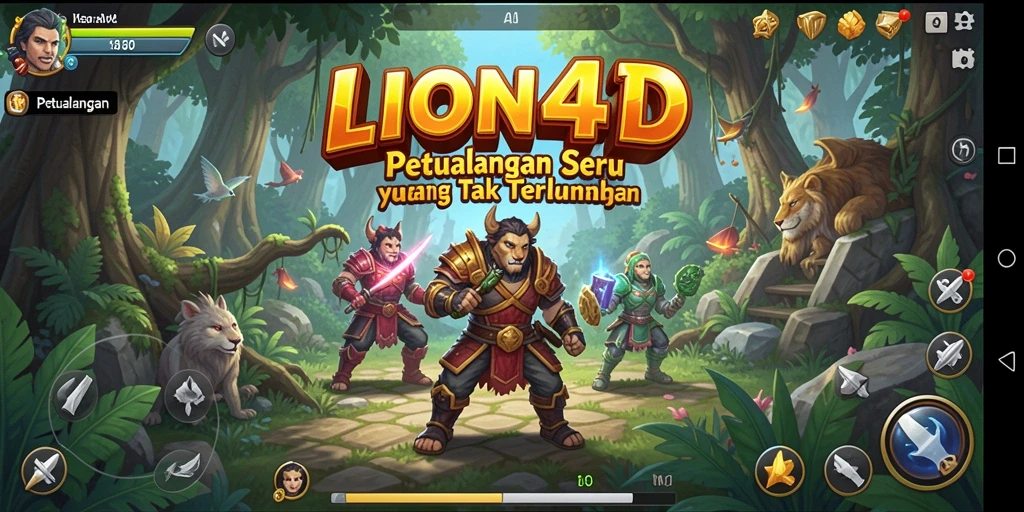 Screenshot utama LION4D menunjukkan aksi seru dalam dunia Petualangan.