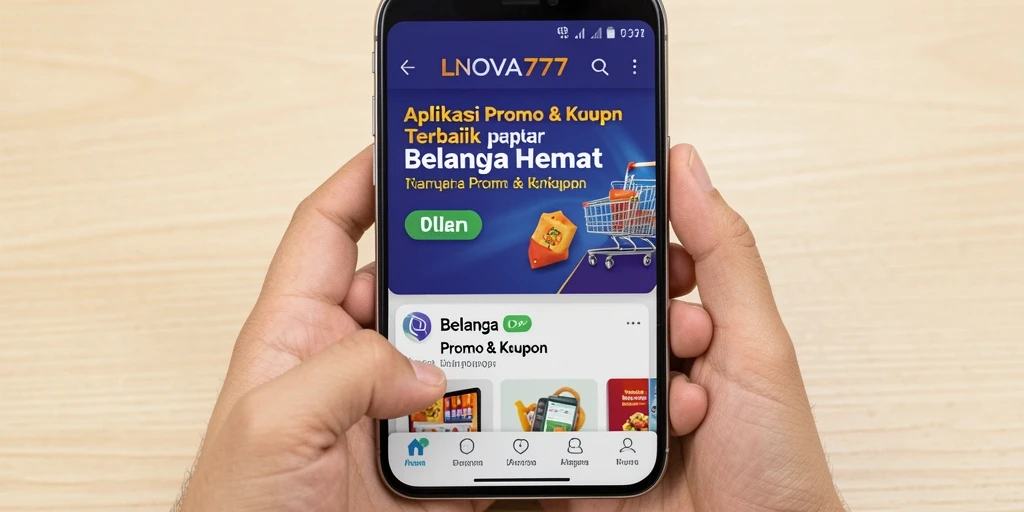 Tampilan antarmuka aplikasi LNOVA777 dengan fitur Promo & Kupon.
