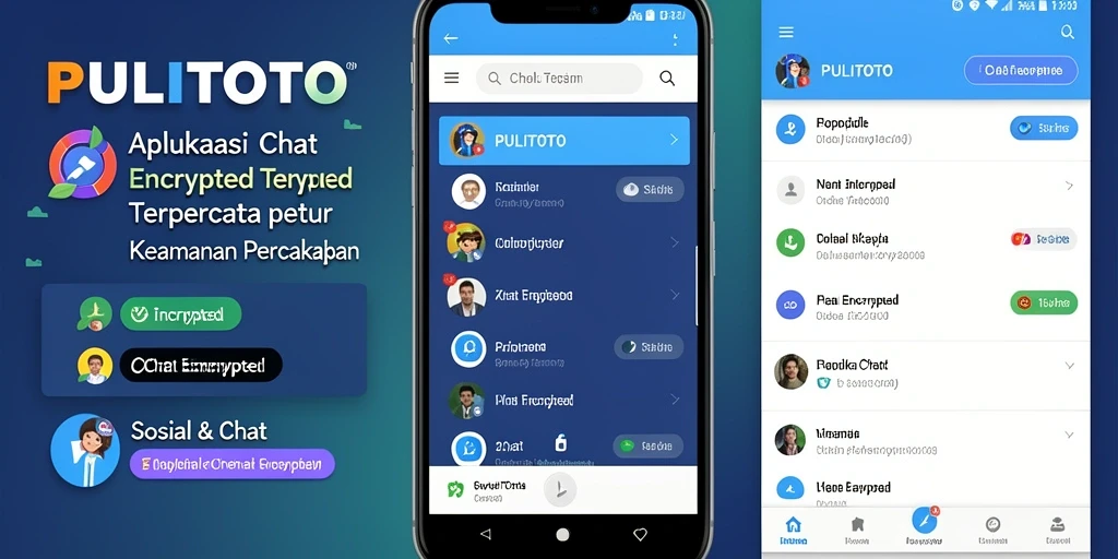 Antarmuka PULITOTO yang ramah pengguna dalam fitur Chat Encrypted.