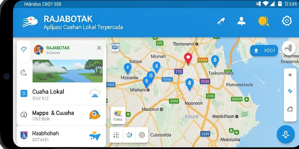 Antarmuka RAJABOTAK menampilkan ramalan cuaca lokal yang akurat.