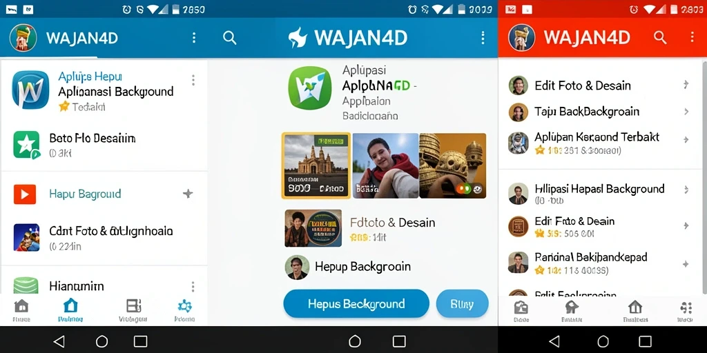 Tampilan antarmuka WAJAN4D dengan fitur Hapus Background yang mudah digunakan.